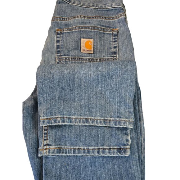 Carhartt Mens Relaxed Fit Jeans 30x32 Blue Denim western Workwear - Picture 8 of 12